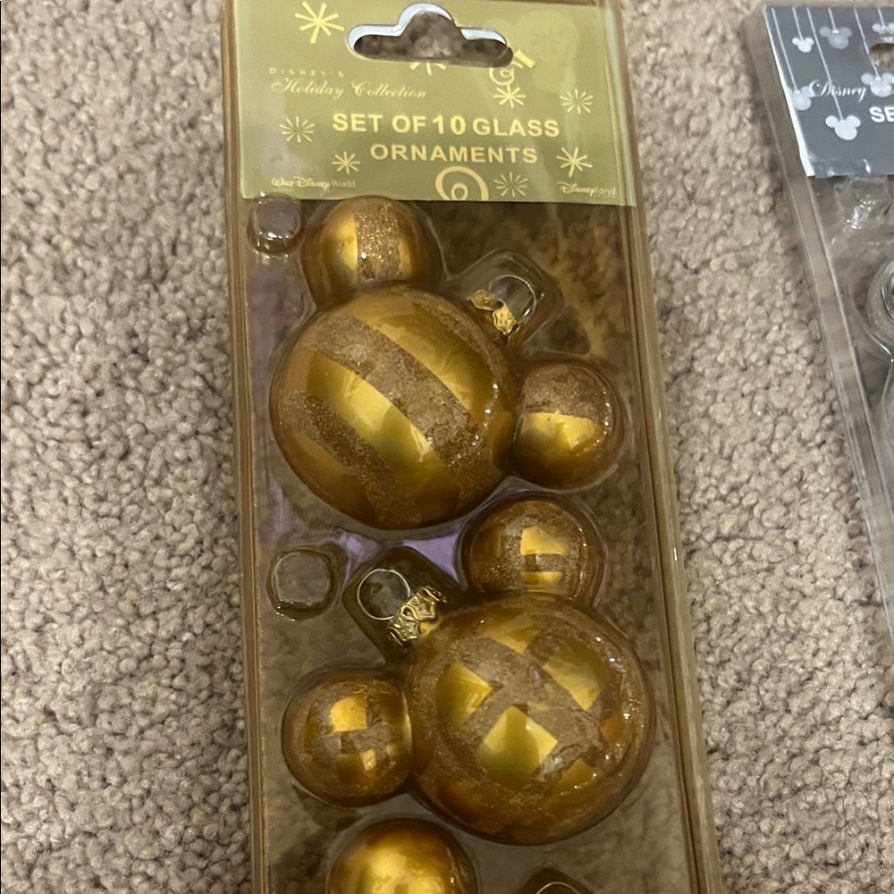 Disney Gold Holiday Ornament Set